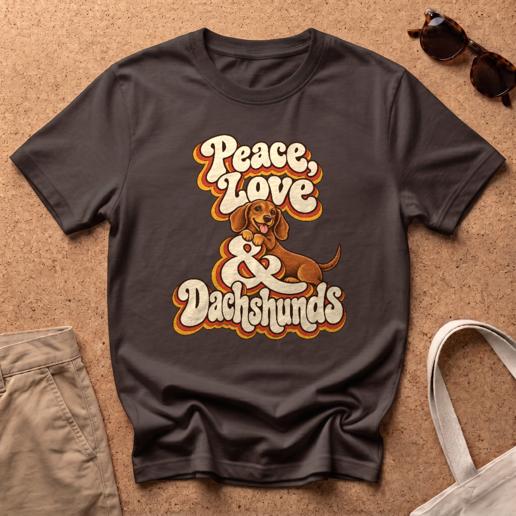 Peace and Love T-Shirt - Dark Chocolate