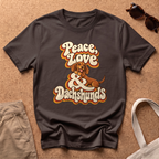 Peace and Love T-Shirt - Dark Chocolate