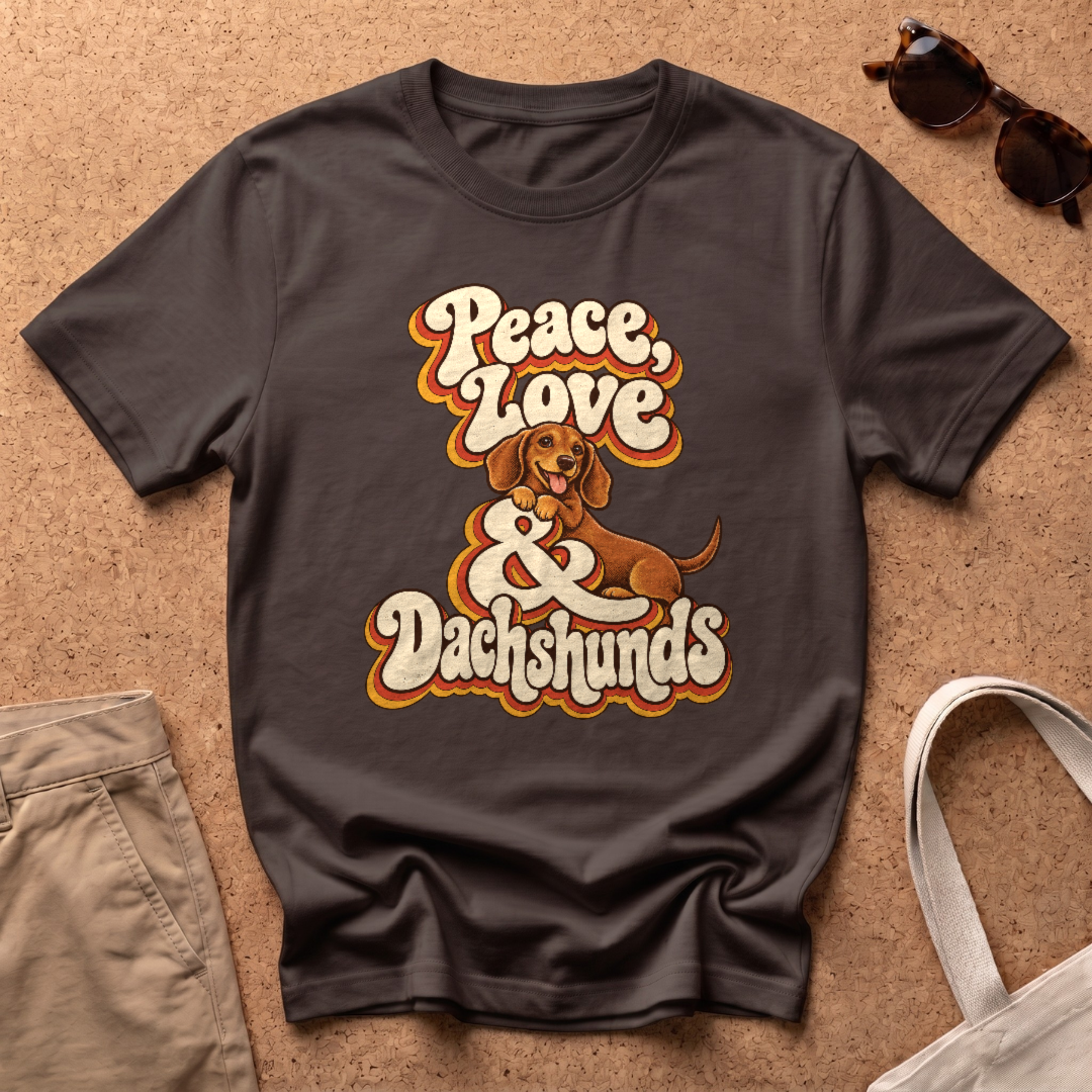 Peace and Love T-Shirt - Dark Chocolate