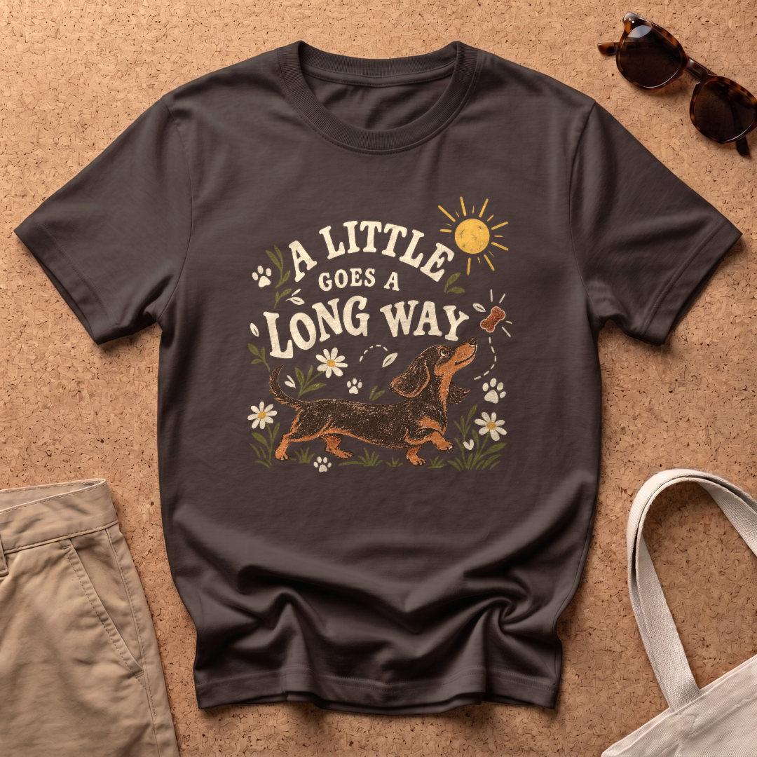 Long Way Dachshund T-Shirt - Dark Chocolate