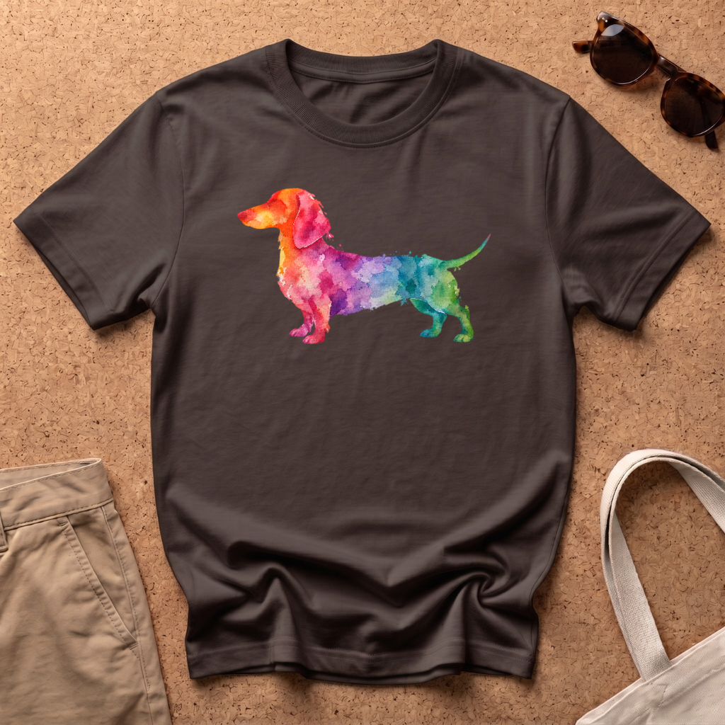 Watercolour Dog T-Shirt - Dark Chocolate