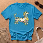 Wildflower Dachshund T-Shirt - Heather Sapphire