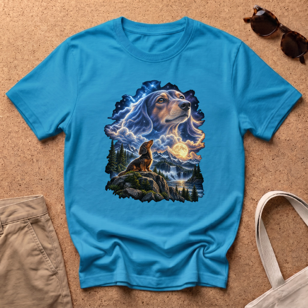 Dachshund Guardian T-Shirt - Heather Sapphire