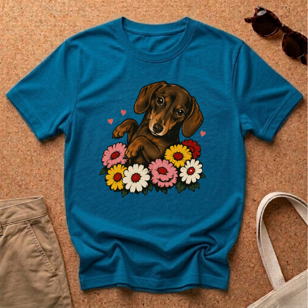 Flower Dachshund T-Shirt
