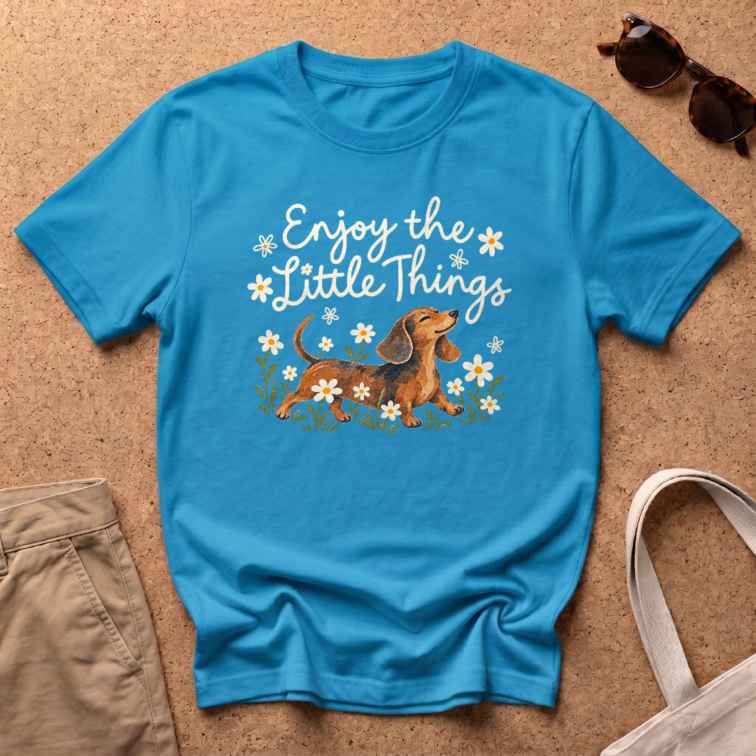 Enjoy Little Things T-Shirt - Heather Sapphire