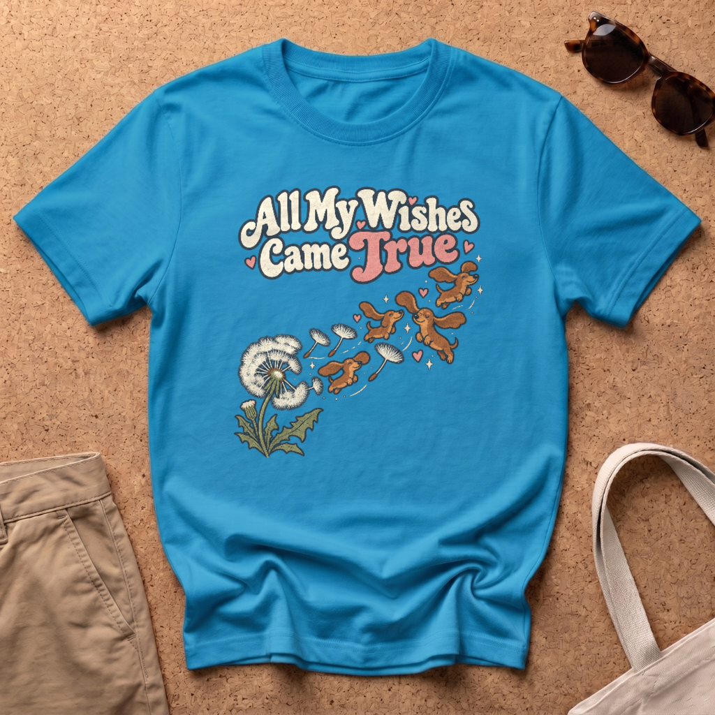 All My Wishes T-Shirt - Heather Sapphire