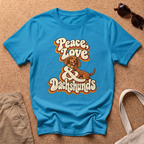Peace and Love T-Shirt - Heather Sapphire