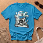 Barking Dachshund Window T-Shirt - Heather Sapphire