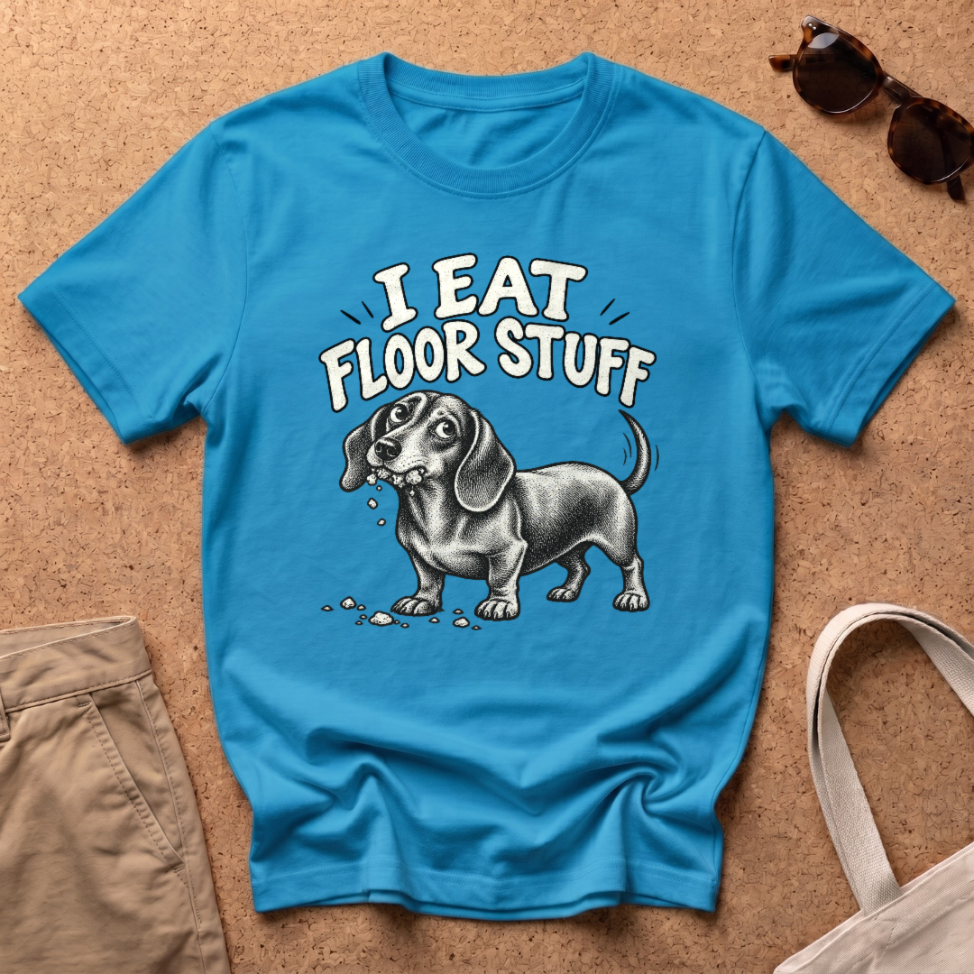 Eat Floor Stuff T-Shirt - Heather Sapphire