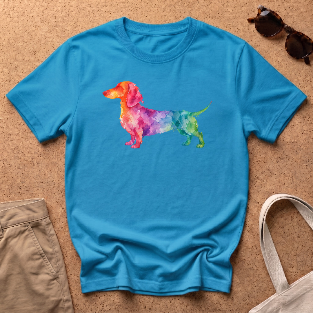 Watercolour Dog T-Shirt - Heather Sapphire