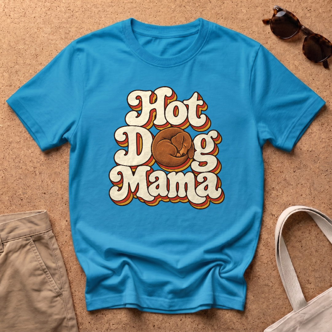 Hot Dog Mama T-Shirt - Heather Sapphire