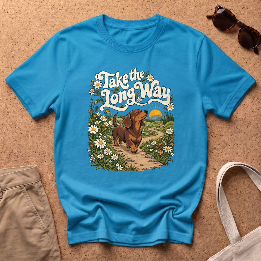 The Long Way T-Shirt - Heather Sapphire