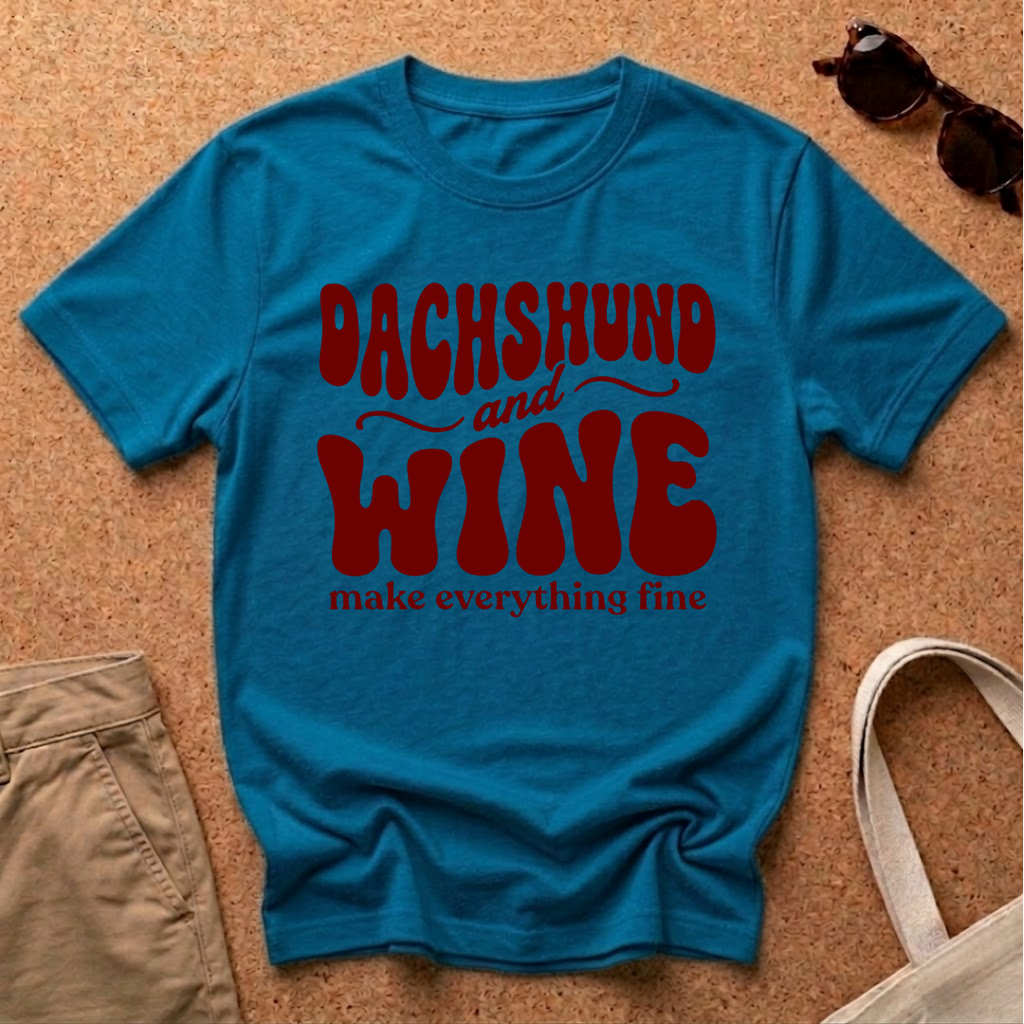 Dachshund and Wine T-Shirt