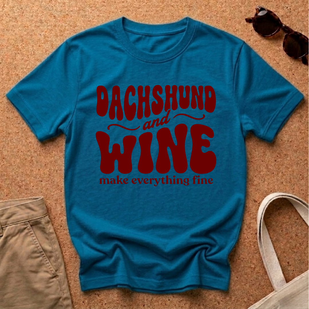 Dachshund and Wine T-Shirt