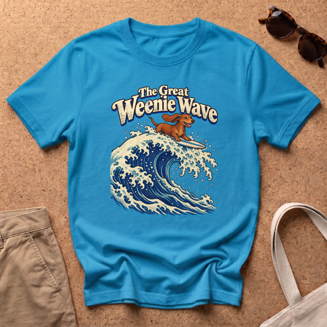 The Great Wave T-Shirt - Heather Sapphire