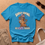 Barely Coping T-Shirt - Heather Sapphire
