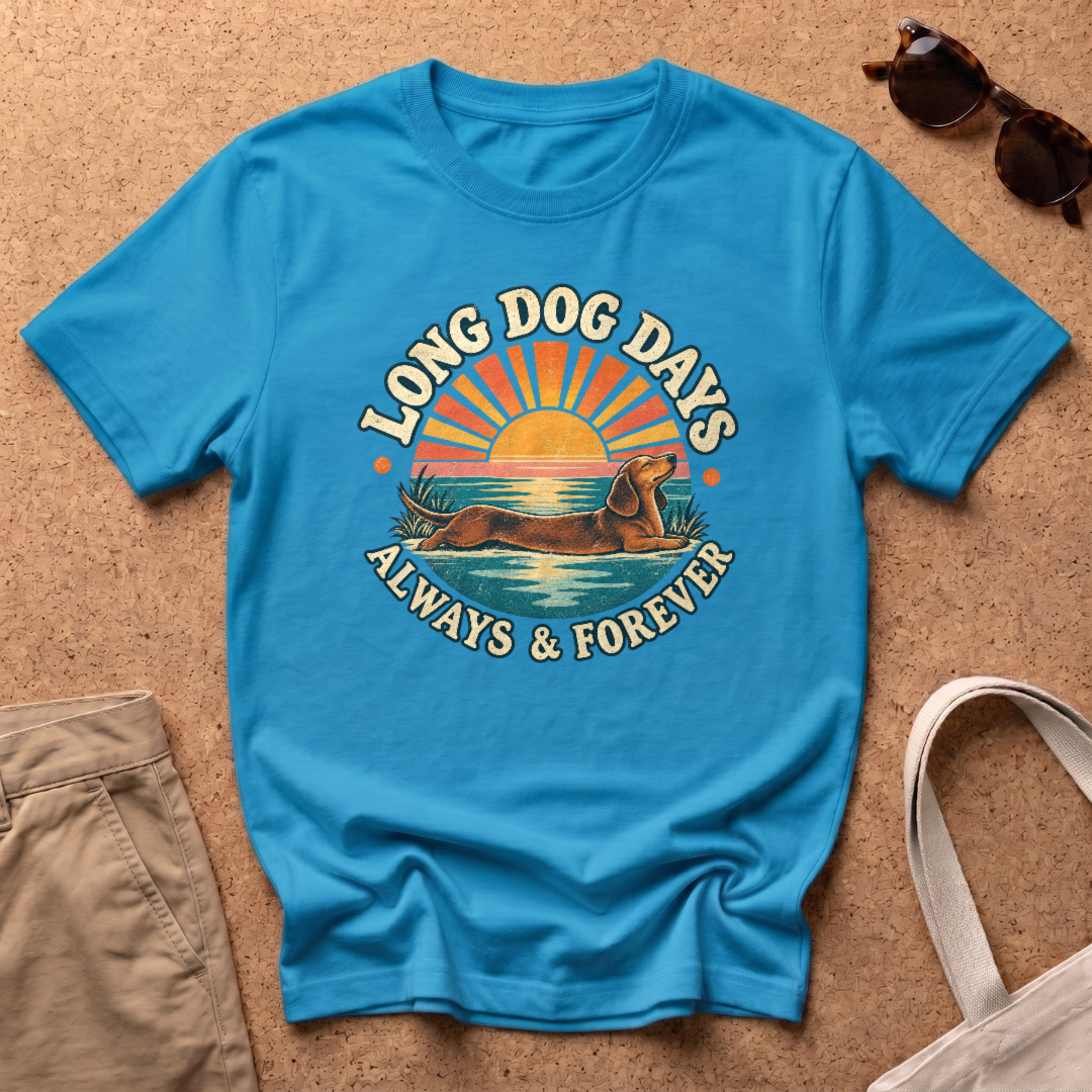 Long Dog Days T-Shirt - Heather Sapphire