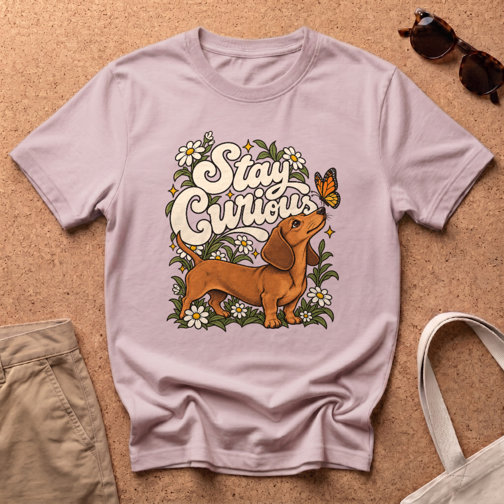 Stay Curious T-Shirt - Light Pink