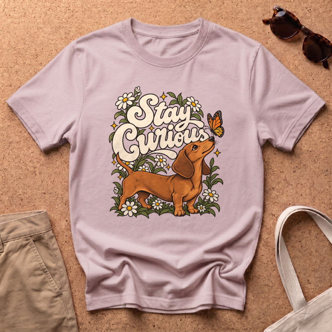 Stay Curious T-Shirt - Light Pink