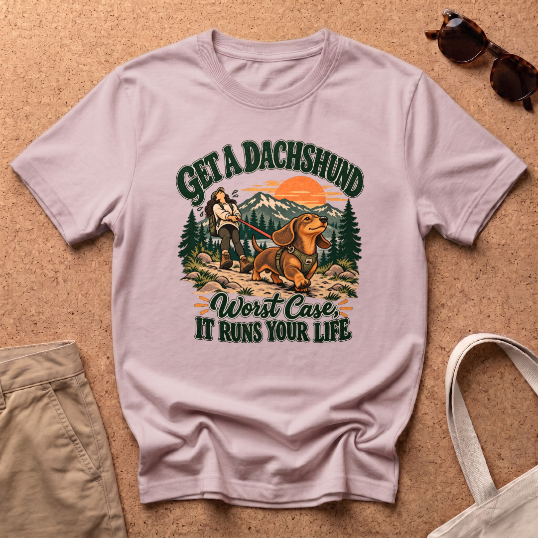 Get Dachshund T-Shirt - Light Pink