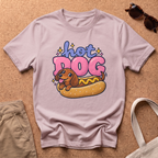 Hot Dog Cute T-Shirt - Light Pink