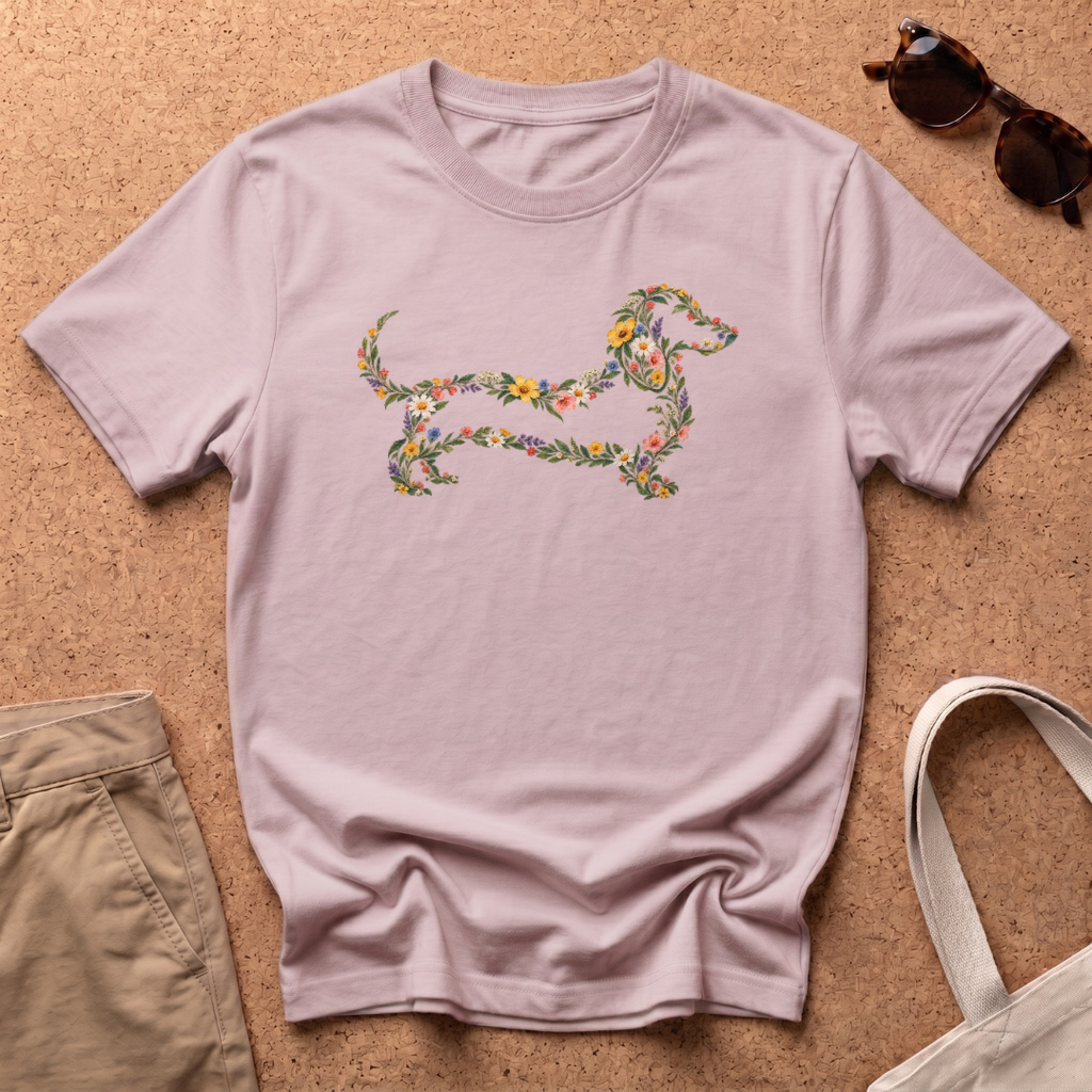 Floral Dach T-Shirt - Light Pink