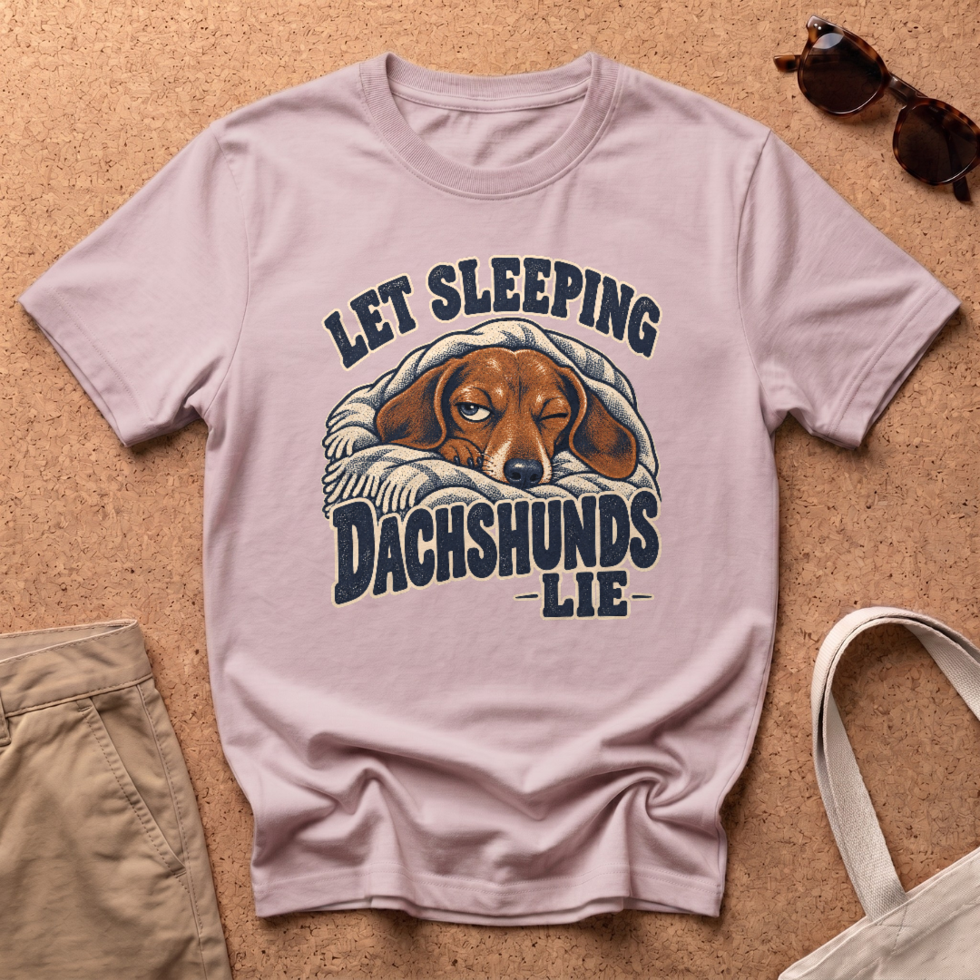 Let Dachshunds Lie T-Shirt - Light Pink
