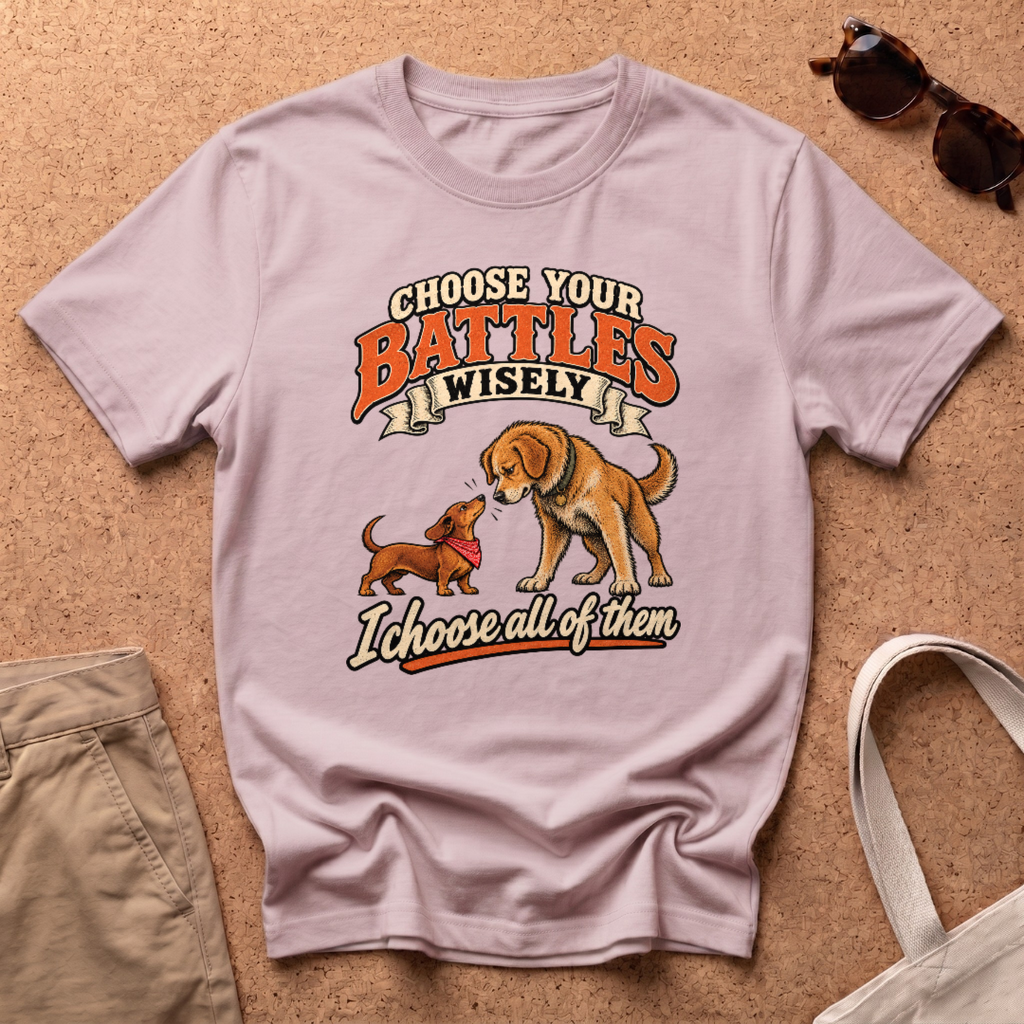 Choose Battles Wisely T-Shirt - Light Pink