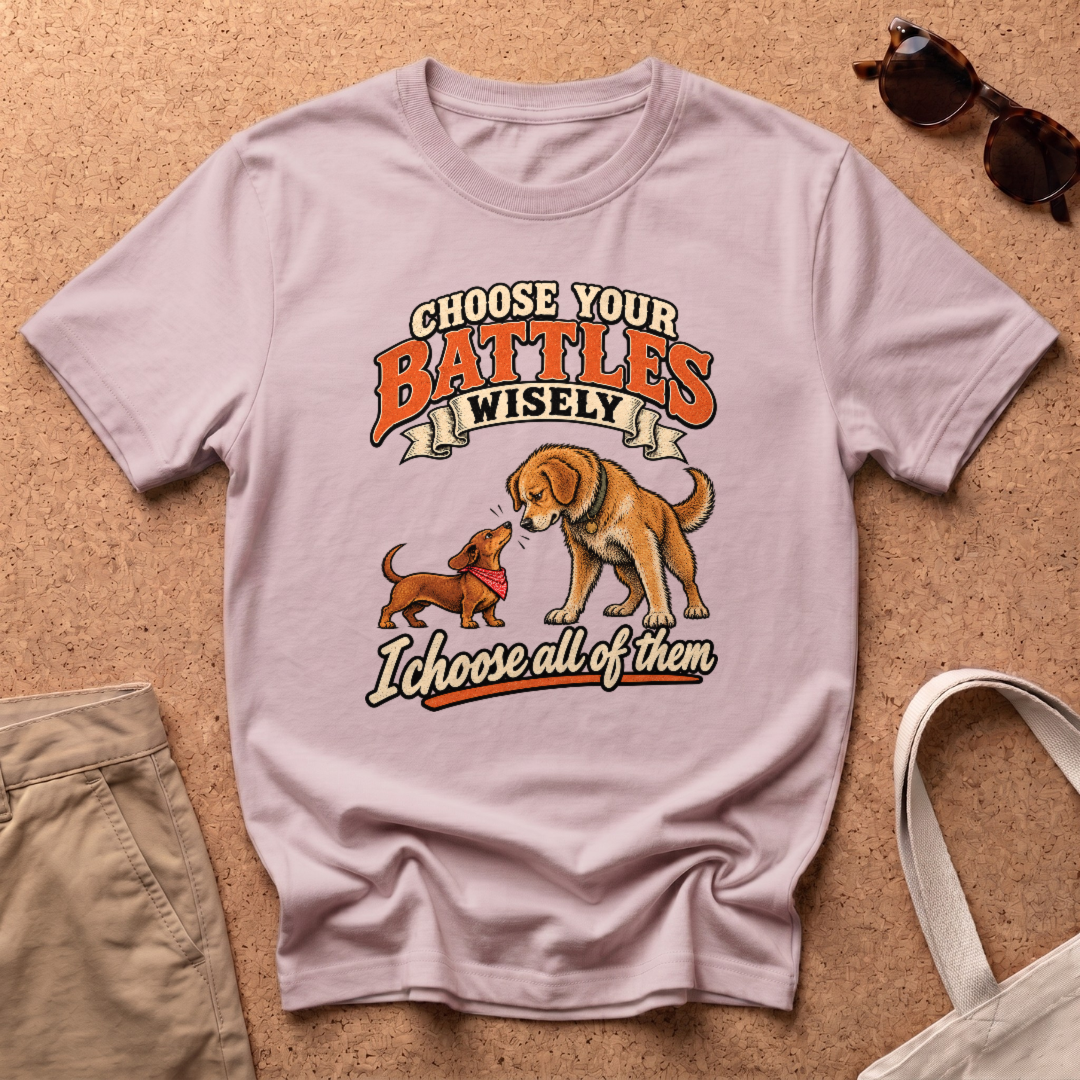 Choose Battles Wisely T-Shirt - Light Pink