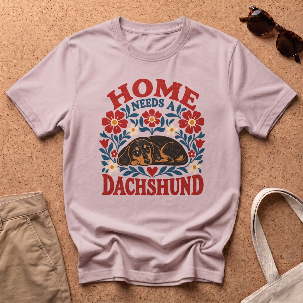Home Dachshund T-Shirt - Light Pink