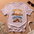 Hot Cold Dachshunds T-Shirt - Light Pink