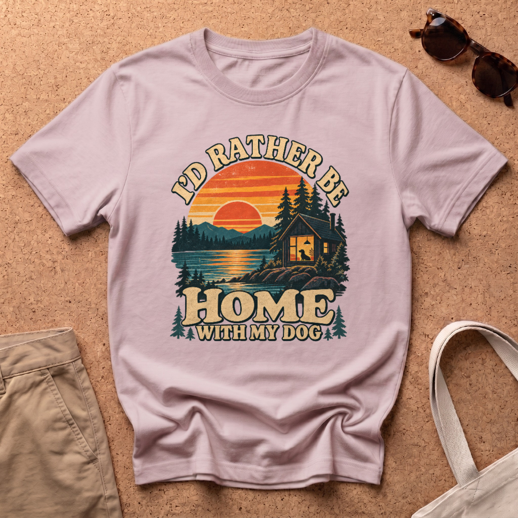 Rather Be Home T-Shirt - Light Pink