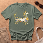 Wildflower Dachshund T-Shirt - Military Green