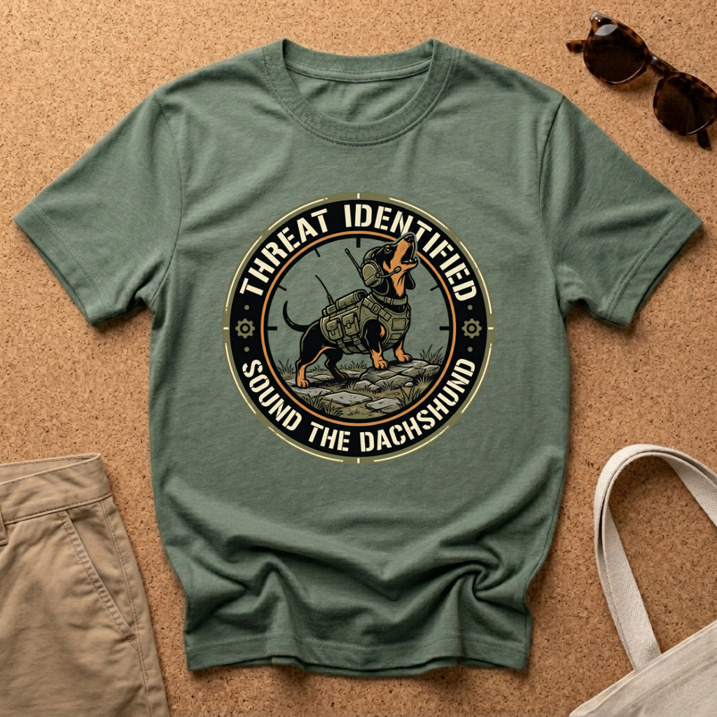 Threat Identified Howling Dachshund T-Shirt