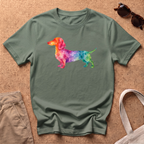Watercolour Dog T-Shirt - Military Green