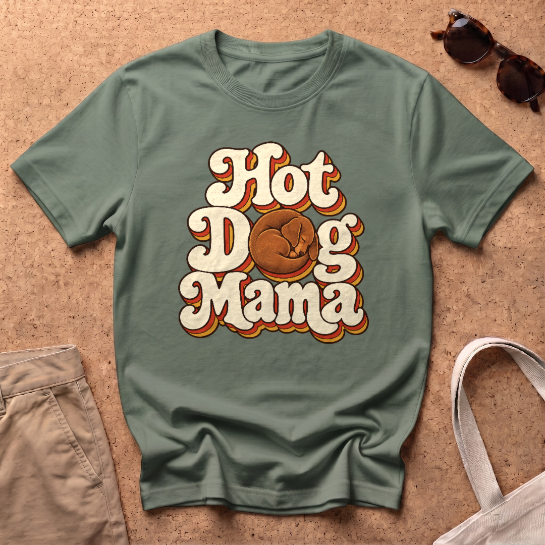 Hot Dog Mama T-Shirt - Military Green