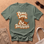 Peace and Love T-Shirt - Military Green