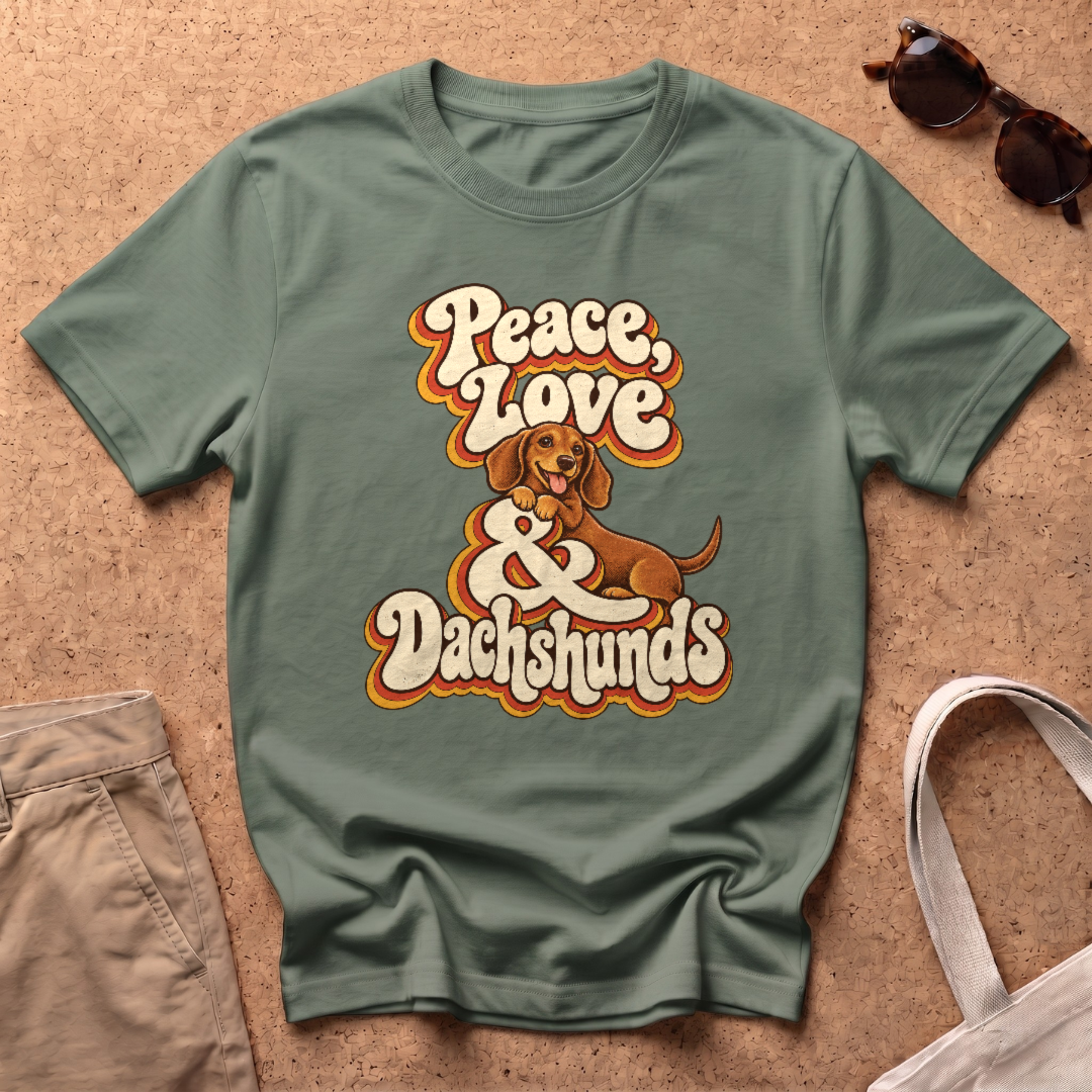 Peace and Love T-Shirt - Military Green
