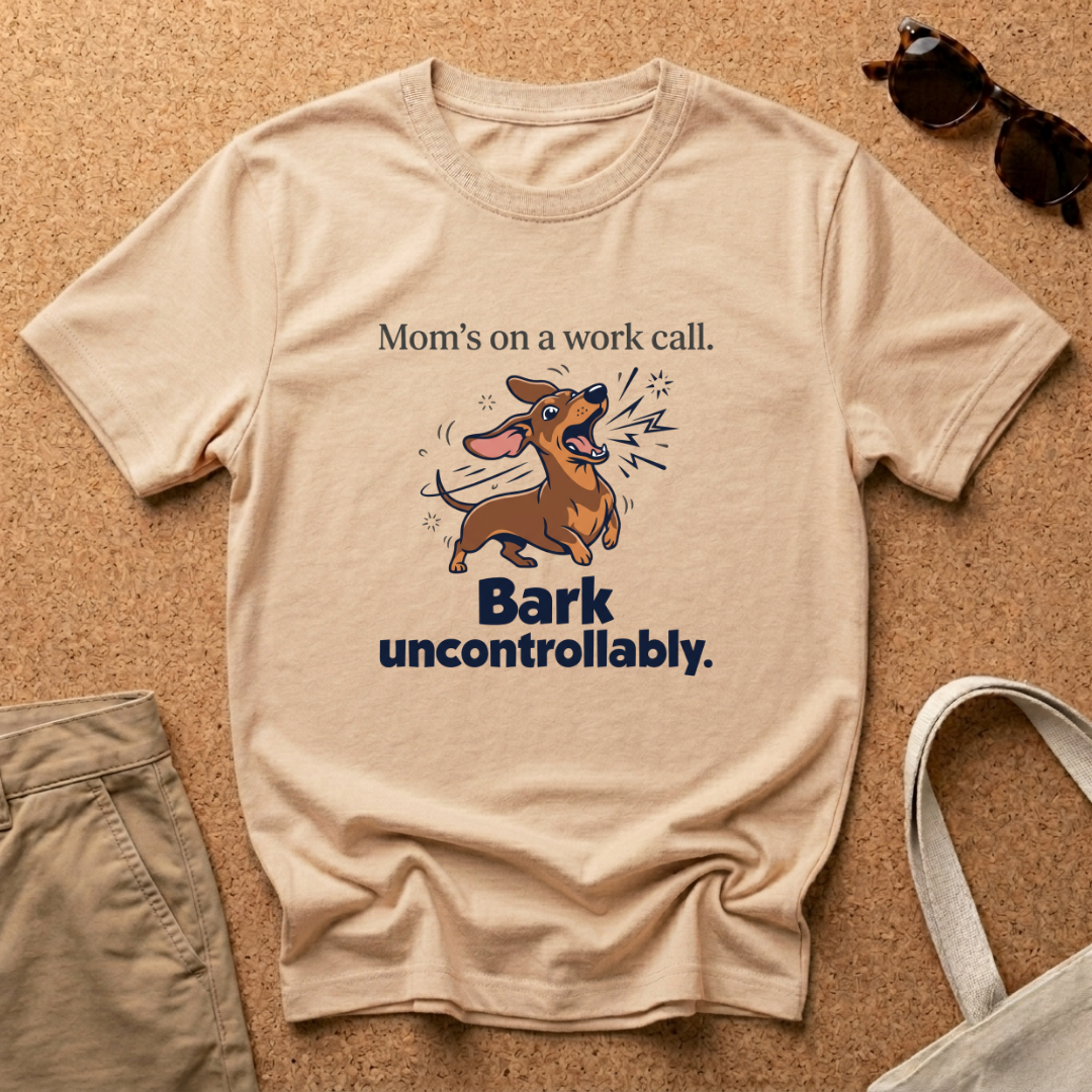 Cartoon Mom's On A Work Call T-Shirt