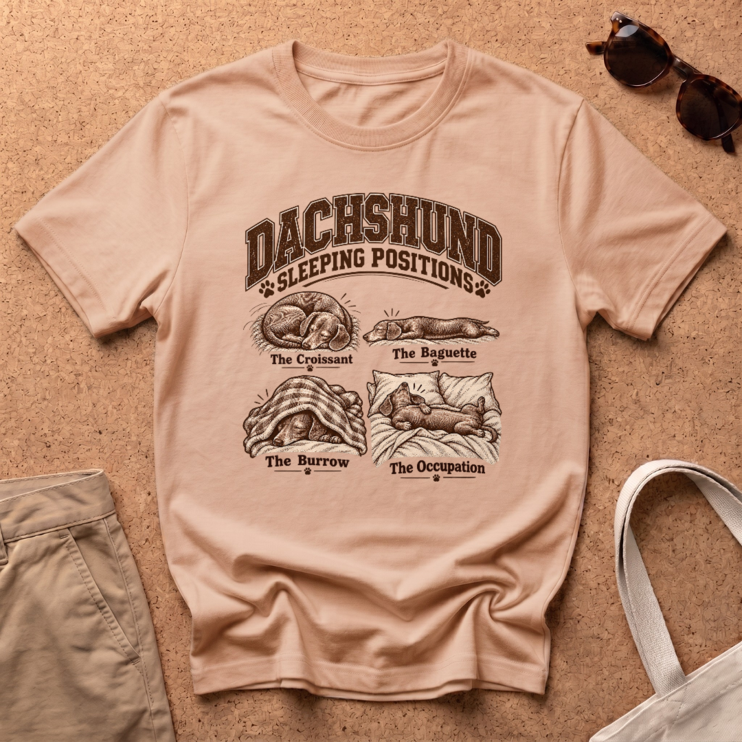 Dachshunds Sleeping T-Shirt - Natural