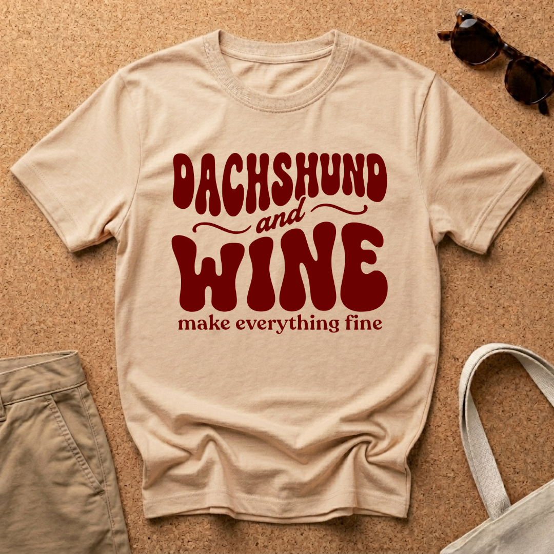 Dachshund and Wine T-Shirt