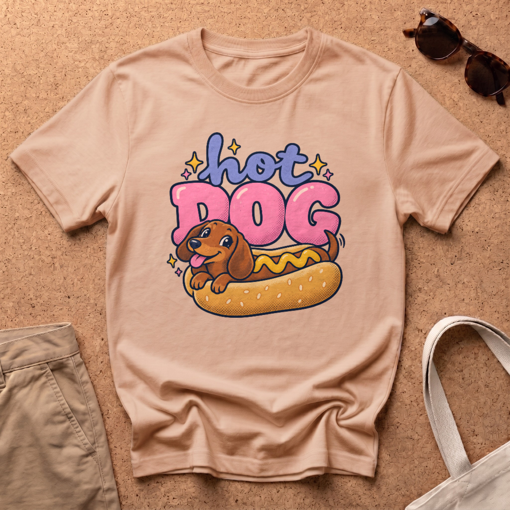 Hot Dog Cute T-Shirt - Natural
