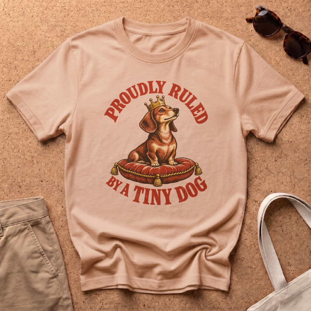 Ruled Tiny Dog T-Shirt - Natural
