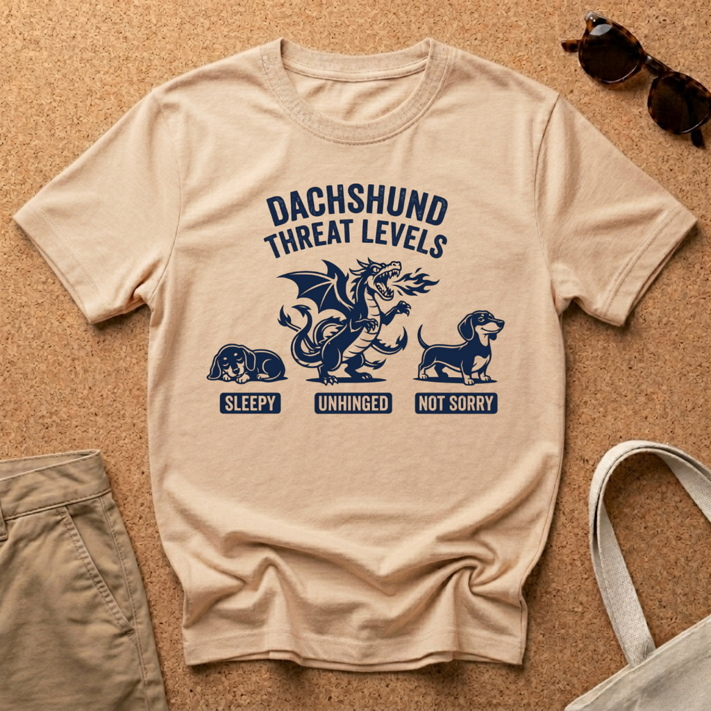 Dachshund Threat Levels Unhinged T-Shirt