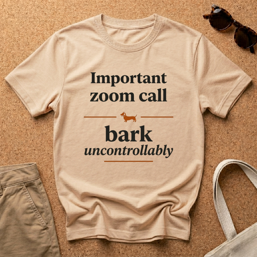 Bark Uncontrollably Text T-Shirt