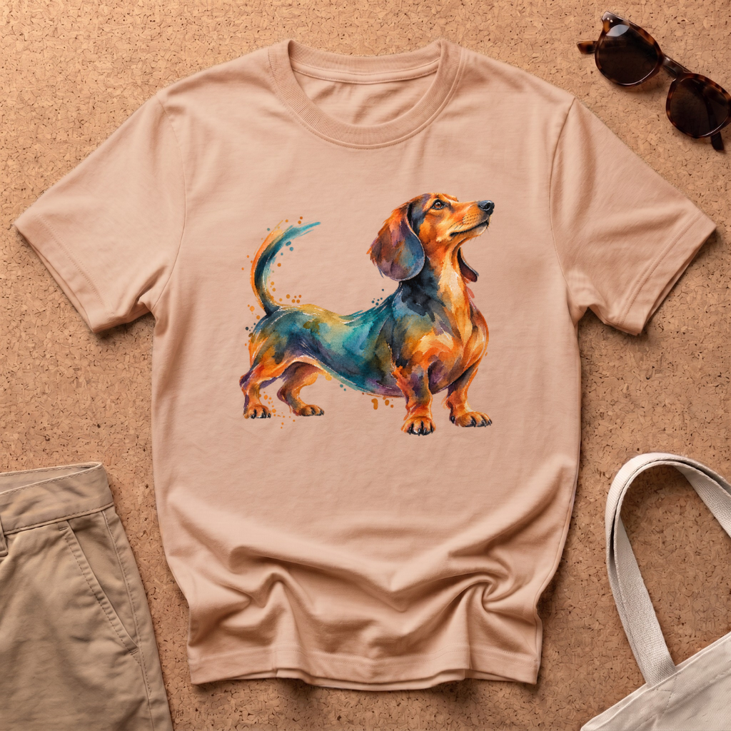 Dachshund Portrait T-Shirt - Natural