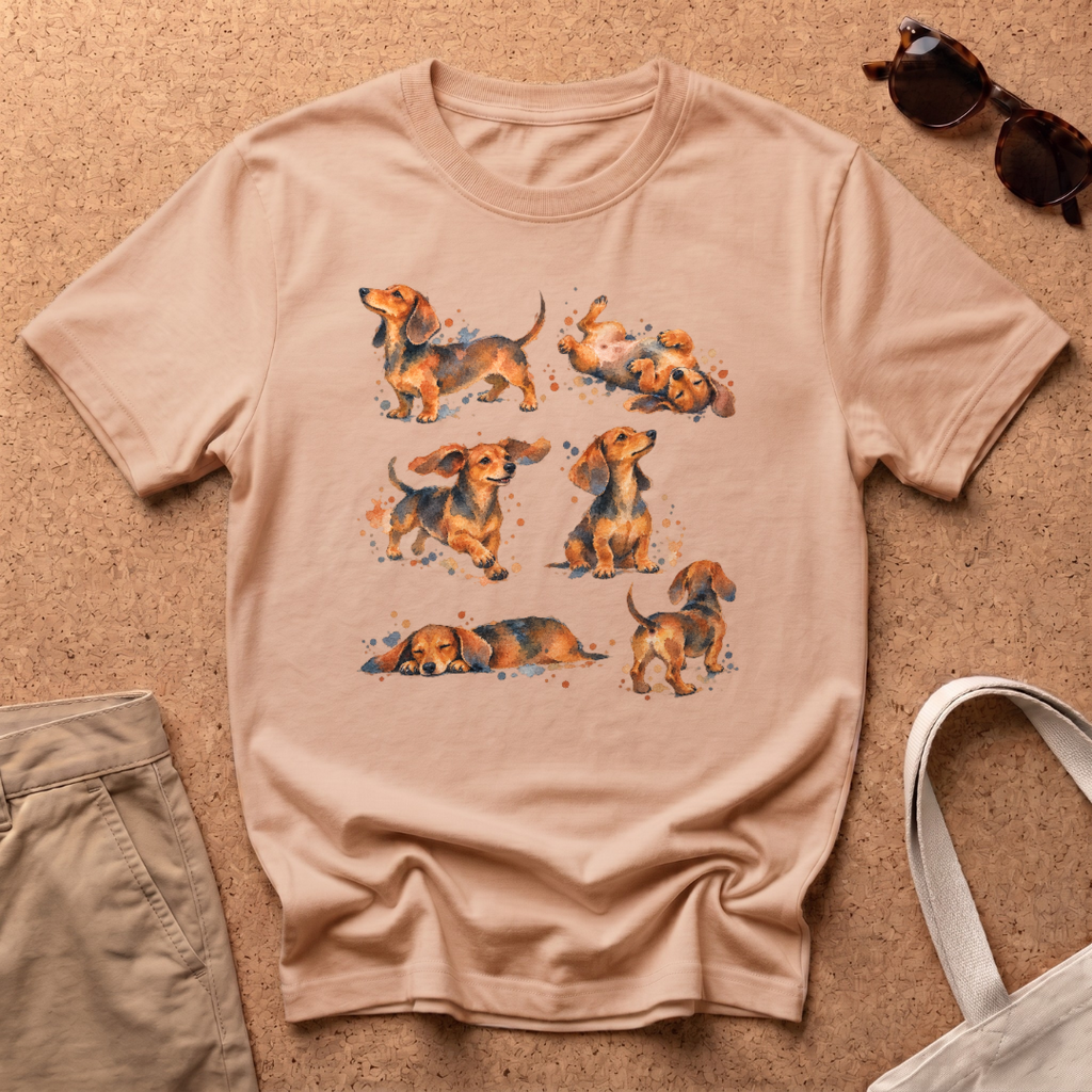 Watercolor Collage T-Shirt - Natural