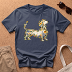 Wildflower Dachshund T-Shirt - Navy