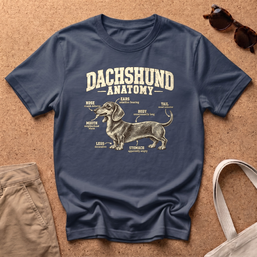 Dachshund Anatomy T-Shirt - Navy