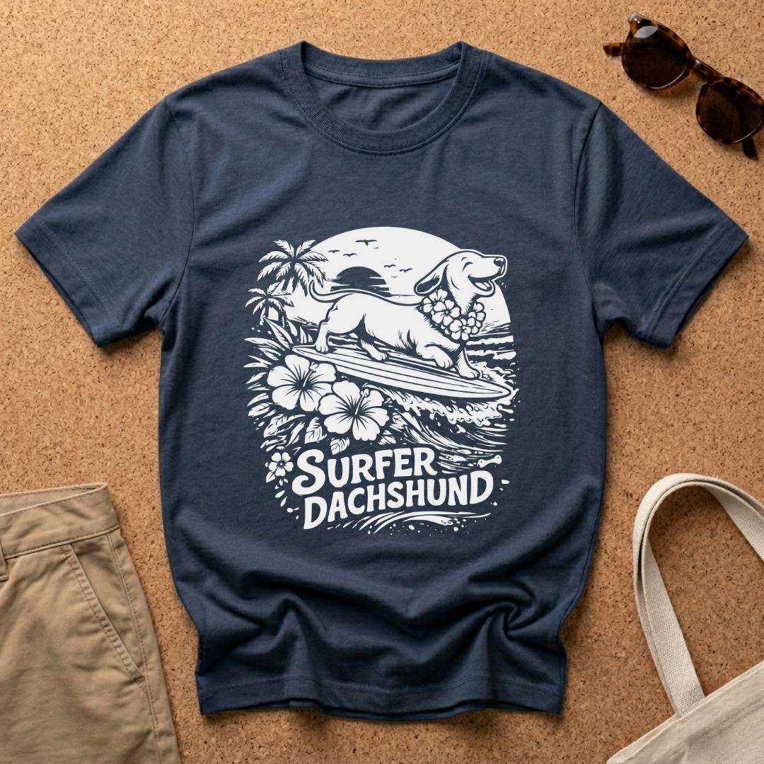 Surfer Dachshund T-Shirt